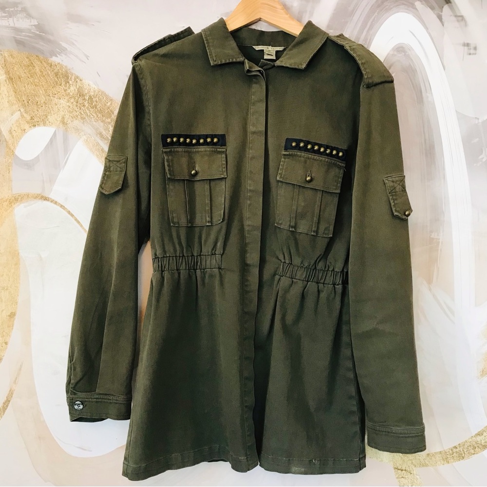 COLLECTIVE CONCEPTS | Army Green Fashion Utility Jacket Size M